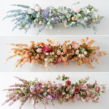 Noul retro flori de nunta rând de flori de mătase de artă fals decor floare recuzită fotografie de fundal rând de flori de plumb rutier de flori