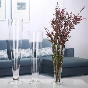 Nunta vaza de sticla îngroșat în formă de V pocalul tabelul de flori de plumb Rutier vaza hotel home decor în formă de V vaza