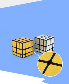 Oglindă de înaltă Calitate Cuburi Magice Desen Autocolante de Învățare Timpurie Magico Cubo Aur, Argint Joc de Puzzle Cube pentru Copii de studenți Cadou