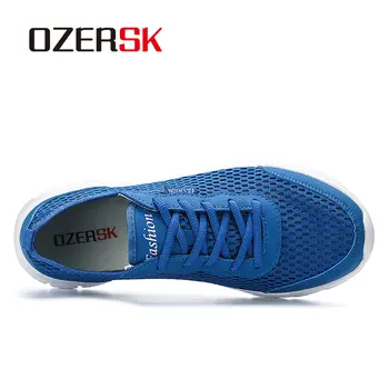OZERSK Barbati Adidasi Casual de Vara Pantofi Respirabil Bărbați în aer liber, Plasă de Pantofi Bărbați Dantela-Up Pantofi de Lumină Negru Navy Plus Dimensiune 39-48