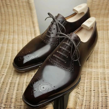Pantofi Oxfords pentru Barbati Maro Afaceri Negru Dantelă-up Pu Birou Bocanc Pantofi Rochie Zapatos De Vestir Hombre