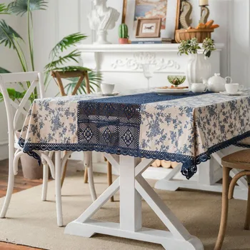 Pastorală Neoclasic handmade crosetat mozaic față de masă pătrat mobilier electrice masă capac de praf petrecere de nunta decor