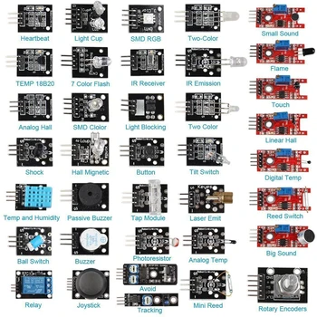 Pentru arduino 45 în 1 Senzori Module Starter Kit mai bine decât 37in1 kit senzor 37 în 1 Kit Senzor UNO R3 MEGA2560