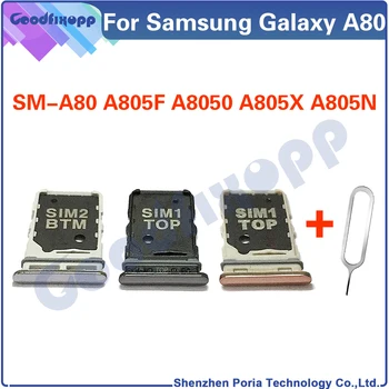 Pentru Samsung Galaxy A80 SM-A805F A805 A8050 A805X A805N Tăvița Cartelei SIM Slot Suport Adaptor Soclu Sim Tray Holder