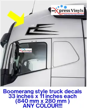 Pentru Volvo, Scania, DAF Bumerang camion acoperiș decalcomanii x 2. grafică autocolante de ORICE CULOARE