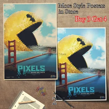 Pixeli Poster de Film de Decorare Perete Printuri de Arta Postere și tipărituri de Perete Decor Clasic Poster de Film Hârtie Kraft Poster 42X30cm