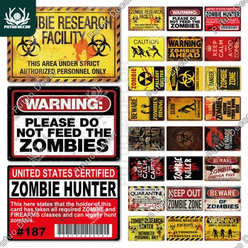Putuo Decor Zombie Epocă Tin Semn Placa Placa de Metal Retro Postere de Perete Decor pentru Bar, Pub, Club Peștera Pictura Arta