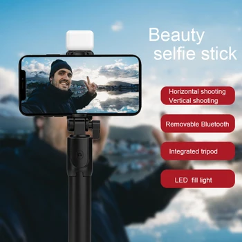 R1s Selfie Stick Frumusete Umple de Lumină Trepied pentru iphone Compatibil Bluetooth Selfie Stick Pentru Xiaomi, Huawei Telefon Mobil Stand