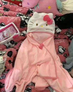 Sanrio Mantie Kuromi Cinnamoroll Hello Kitty Melodia Mea Fata De Pluș Patura Pelerina Costum Hanorac Moale Mantie Cald Fata Cadou