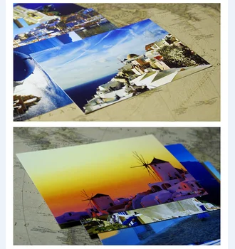 Santorini Tema Post de Card de Peisaj Serie de cărți Poștale Cadou Felicitare scrisă de Mână Festival Mesaj de Binecuvântare Doresc Card 6Pcs/Set