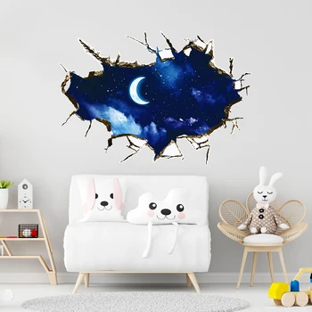Semiluna Cerul de Noapte 3D Plafon Autocolant de Perete Pentru Copii Baby Camere Bebroom Restaurant Decor Acasă Coaja de & Lipi de Artă Murală
