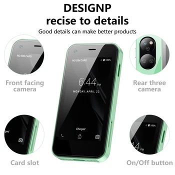 SERVO 12S Max Android Smartphone-uri Mici,1GB RAM, 8GB ROM, 2.5 Inch,1000mAh, ID Fata,Google Play,Mini-Buzunar Telefon Mobil