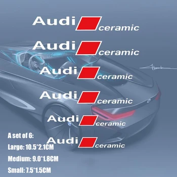 Set de 6 buc pentru Audi Sline RS Quattro Ceramice Etrierului de Frână Grafic Decalcomanii Autocolante de Curse Tuning Seat Hi-Temp Rezistență