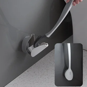Silicon Perie Wc și Suport pentru Depozitare Baie și Organizarea Compact Perete Atarna Punch-free Kit de Curățare WC Accesorii