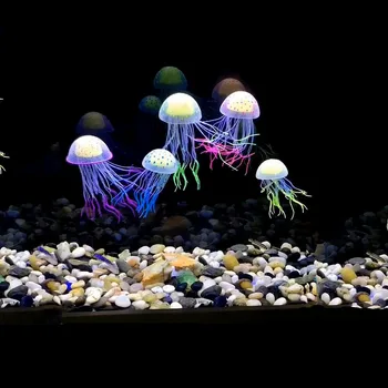 Simulare de silicon transparent fluorescente meduze Decor Acvariu Ornament Meduze Artificiale acvariu Decor