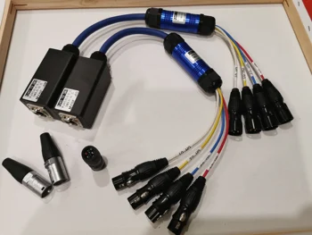 Sistem de iluminat de Sunet Rj45 Pentru Dmx Un Port de Patru Linii de Semnal Adaptor Transmițător Receptor Controlador DJ