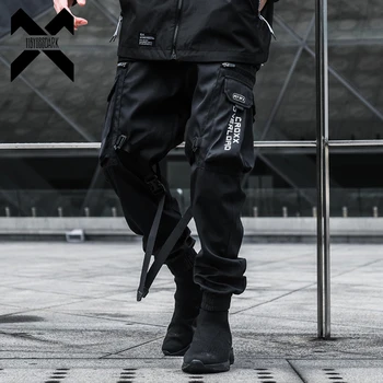 Tactic Funcționale Pantaloni Joggers Bărbați Negru Elastic Talie Pantaloni Hip Hop Streetwear Multi-buzunar de Pantaloni Techwear WB350