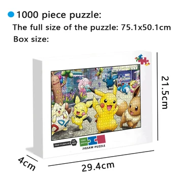 TAKARA TOMY Pokemon Pikachu Jigsaw Puzzle-uri de Desene animate 1000 Piese Puzzle de Hârtie Copii/adulți Jucarii Educative meșteșugul Cadou