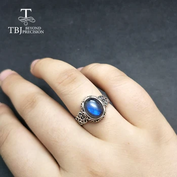 TBJ, naturale Labradorit piatră prețioasă ovală 8*10mm design clasic, argint 925 bijuterii fine pentru femei cu caseta de bijuterii
