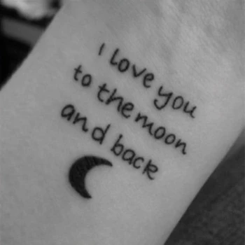 Te Iubesc până La Lună și Înapoi de Cuvinte în limba engleză Autocolant Tatuaj Fals pentru Iubitorii de Femei și Bărbați Talie Corp Tatuaj Temporar rezistent la apa