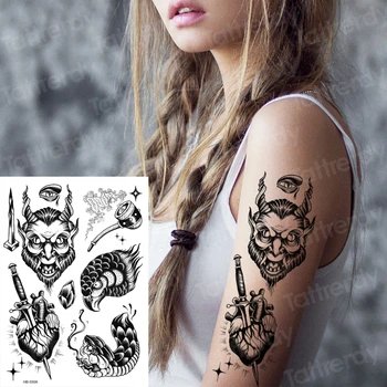 Temporară a spatelui tatuaje șarpele negru de flori de sex tatuaj pentru fete femeie întinde modele de tatuaje corp autocolante transfer de apă decal