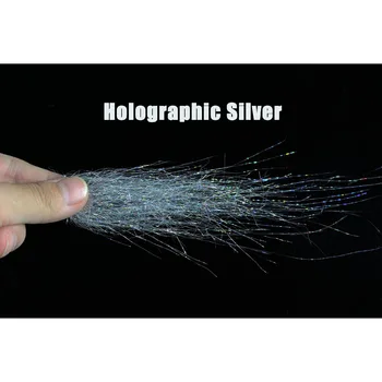 Tigofly 4g/pachet Holografic de Gheata de Argint Dub 10cm lungime, Fly Tying Dublaj Materiale Sintetice Strălucire Fibre Pentru Nimfa Păstrăv Somon