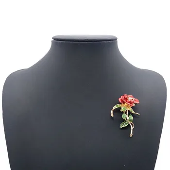Trei Frunze De Trandafir Brosa Floare Cu Stras Accesorii De Îmbrăcăminte De Nunta Pentru Mirese Bijuterii De Cristal Ace Pentru Femei