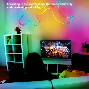 Tuya Inteligent RGBIC Neon Coarda Lumina Benzi WiFi Sincronizare Muzică Ușoară Banda 5050 Impermeabil 16 Milioane de Culori DIY Lampa Alexa Compatibil