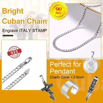 U7 Solid 925 Lant de Argint pentru Barbati, Femei, Tineri Bijuterii italiene Figaro/Cubanez Lanțuri de Bordură Stratificare Colier SC289