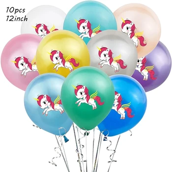 Unicorn Partid Decor Rainbow 32inch Număr de Ziua de nastere Balon de Folie 1 2 3 4 5 6 7 8 9 Ani, Nunta, Petrecere de Aniversare pentru Copii Decoratiuni