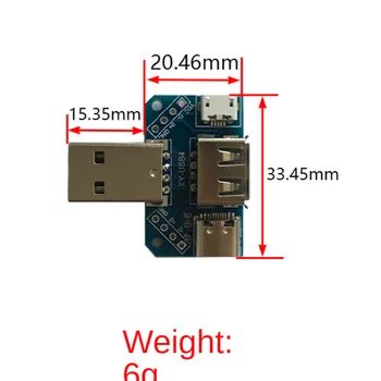 USB Capul Tabloul Masculin Conector USB De Tip c, Micro USB Feminin 2.54-4P Testul de Transfer Bord Adaptor USB Placa XY-USB4