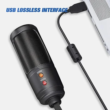 USB Microfon cu Condensator pentru PC Profesionale USB Microfon pentru Calculator, Laptop de Gaming, Streaming Studio de inregistrari Video de pe YouTube