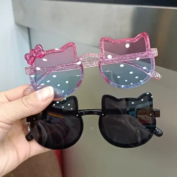 Vara Copii Drăguț Kitty ochelari de Soare Acrilice Arc în aer liber, Protectie UV Ochelari de Soare Copii Fete Copii Classic Băiat UV400 Ochelari
