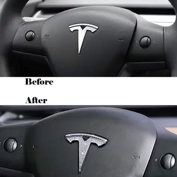 Volan masina Autocolant Decorativ pentru Tesla Model X S 3 Y Decal Bling Insigna de Cristal Strălucitor Decal Interior Autocolant Accesorii