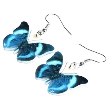 WEVENI Acrilic Albastru Drăguț Morfo Cercei Fluture Mare de Imprimare de Insecte Animale Legăna Picătură de Bijuterii Pentru Femei Fete Adolescente Noutate Cadou