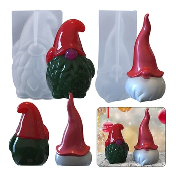X7YA 3D crăciun Moș Crăciun lucrate Manual, Ornamente Rășină Epoxidică Mucegai Aromoterapie Ipsos, Săpun, Lumânări din Silicon Mucegai Meserii DIY