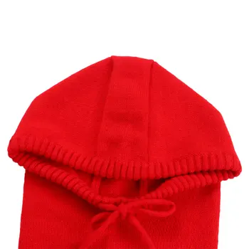 Y2K cu Gluga Esarfa Femei Pălării de Iarnă Caldă Balaclava Pulover Tricotate Beanie Hat cu Cordon Gilrs Moda Capace de Streetwear