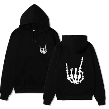 Y2K Punk/Gothic Tricoul Streetwear Top Supradimensionat Unisex Craniu Aripa Flacără Rău Tricou Barbati pentru Femei Jacheta Haina