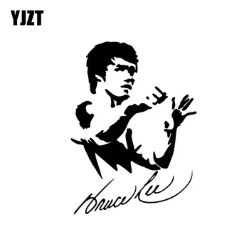 YJZT 10.3 CM*14.2 CM Bruce Lee Masina de Desene animate Autocolant Arta Kung Fu Vinil Decal Negru/Argintiu C3-0046