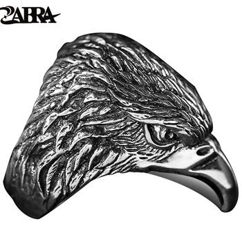 ZABRA 925 Sterling Silver Eagle Inele Pentru Barbati Femei Punk Rock Gotic Stil Vintage Moda Bar Retro Negru Bijuterii