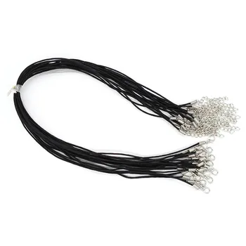 ZXZ 10buc 2mm Negru Cerat Bumbac Cravată Colier Cabluri Lanțuri Pentru Pandantive Colier de Luare de 13