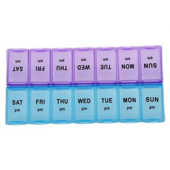 Șapte Zile AM & PM Pilula și Comprimat Cutie de Depozitare cu 14 compartimente
