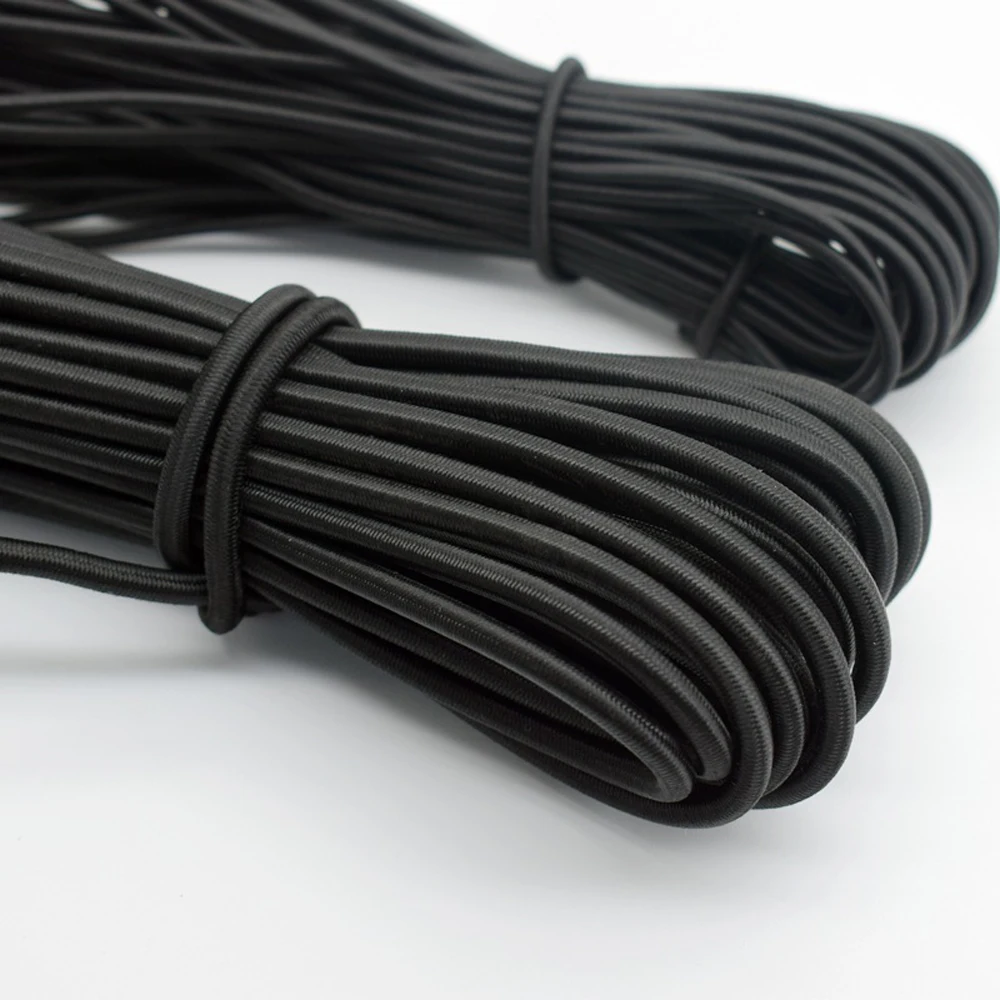 8mm Negru Puternic, Elastic, Coarda de Bungee Șoc Cablul de Întindere Șir de Bijuterii DIY Face Cort în aer liber Proiect Caiac Barca Sac de Depozitare